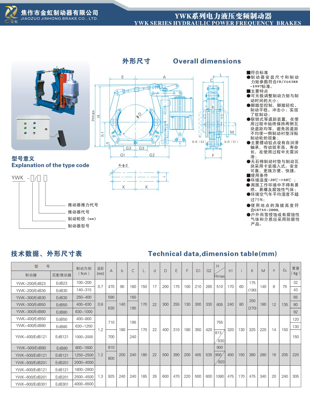 YWK系列電力液壓變頻制動器-1